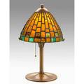 Karl kipp important table lamp leaded glass and wrought copper marked karl kipp handwrought east aurora ny 16 x 10