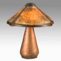 Dirk van erp table lamp hammered copper mica open box windmill stamp 21 x 17