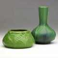 Van briggle squat vessel and vase ca 1916 vessel aavan briggle vase aa1916 3 7