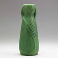 Van briggle early vase with daffodils green glaze 1902 aavan briggle1902iii 10 34 x 4