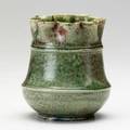 George ohr ruffle vase in mottled green and red glaze stamped g e ohr biloxi miss 4 12 x 4 14