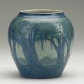 Anna simpson newcomb college scenic vase with spanish moss and live oaks 1930 ncsn49500jhas 6 x 5 12