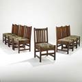 L  jg stickley set of eight dining chairs dropin spring seats the work of  decals 36 x 19 12 x 18 12