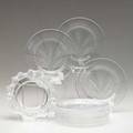 Lalique eleven pieces ten sheafofwheat bread plates and cannes bowl all marked lalique france plates 7 34 dia