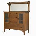 Arts  crafts sideboard unmarked on casters 57 12 x 46 x 19