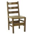 Stickley bros ladderback side chair with tacked on leather seat unmarked 35 x 17 12 x 19