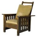 Stickley bros morris chair with vertical underarm slats dropin leather seat and back cushion unmarked 41 x 30 12 x 30