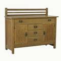 Gustav stickley one over three sideboard with plate rail loss of height brown compass mark 39 x 48 x 18 12