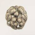 Kalo sterling brooch decorated with cherries and leaves stamped marked 2 dia