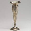 Hardy  hayes sterling trumpet vase base lead filled dented ring foot ca 1920 12