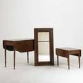 Pembroke dropleaf table etc three pieces 19th c mahogany table together with empire mirror and childs dropleaf table dropleaf table 29 x 35 34 x 20