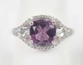Amethyst  White Sapphire Sterling Ring