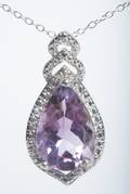 Pear Cut Amethyst  Sterling Necklace