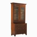 Victorian secretary desk bookcase mahogany top over three drawer base 19th c 82 12 x 39 x 18 12