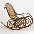 Thonet style bentwood rocker with arms cane seat and back 20th c 41 12 x 23 x 48