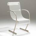 Shiro kuramata sing sing chair enameled iron and chromed steel unmarked 36 x 21 x 26