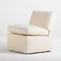 Style of christian liaigre chair 1990s roger  goffignon linen and down unmarked 30 x 25 12 x 27