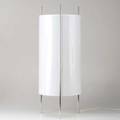 Paul mayen habitat chrome and enameled metal table lamp with white acrylic cylindrical shade 1970s 31 x 11 12