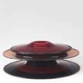 Robert hurlstone cased glass bowl on stand signed robert w hurlstone dated 1983 5 x 14 34 dia