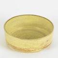 Laura anderson stoneware low bowl with mustard glaze incised laura anderson 1949 2 x 5 14 dia
