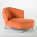 Leolux chaise lounge 1990s ultrasuede and polished aluminum unmarked 32 x 63 x 37