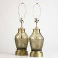 Sabino attr pair of glass and gilt metal table lamps unmarked height to scocket 16 x 7 dia