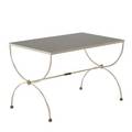 Jacques adnet coffee table france 1950s enameled wrought iron bronze and glass unmarked 19 12 x 30 x 18