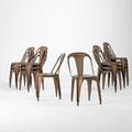 Belgian set of fifteen stacking side chairs 1930s enameled steel remnants of decals some stamped progres fibrocit co each 32x 15 x 21