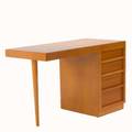 Th robsjohn gibbings widdicomb desk usa 1950s bleached mahogany remnants of label 29 12 x 46 x 22