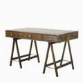 Campaign desk possibly english 1940s mahogany and brass unmarked 30 x 52 x 27