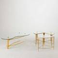 La barge etc four piece coffee table and similar coffee table brass glass and acrylic unmarked la barge 17 12 x 36 dia coffee table 15 12 x 56 12 x 31