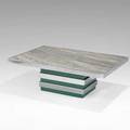 Style of willy rizzo coffee table italy 1970s resincoated marble chromed steel lacquered wood 16 x 48 x 36
