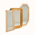 Modern three mirrors usa 1960s80s gilt and enameled wood capiz shell burlwood and mirrored glass unmarked largest 48 x 32