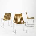 Hans bratrurd hove mobler as set of three side chairs norway 1960s teak and chromed steel foil labels 32 x 19 x 22