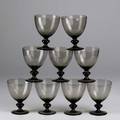 Orrefors nine smoked crystal water goblets 5 18 x 4
