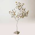 Style of c jere tree sculpture 1970s brass and quartz unmarked 58 x 44 x 30