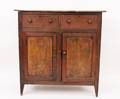 American Two Drawer Over Two Door Linen Press