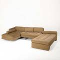 Vladimir kagan directional upholstered omnibus threepiece sectional sofa on lucite legs unmarked overall 29 x 118 x 73