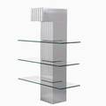 Style of paul evans illuminated display tower 1970s chromed steel and glass retailers label 60 x 42 x 20