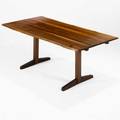 George nakashima trestle dining table usa 1960s american black walnut rosewood unmarked 29 x 72 x 38 two 16 12 leaves