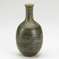Harrison mcintosh earthenware bottleshaped vase with mottled blue and brown matte glaze signed mcintosh 7 58 x 3 dia
