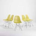 Charles  ray eames vitra set of five plastic and chromed steel eiffel tower side chairs embossed signatures 31 x 18 34 x 21 12