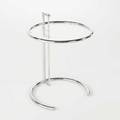 Eileen gray adjustable occasional table likely made in italy after 1995 glass and chromed steel unmarked 26 x 20 12 dia