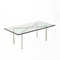Mies van der rohe knoll barcelona coffee table usa 1960s stainless steel and glass 17 x 48 x 24