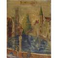 Franz von zulow austrian 18831963 oil on plywood brugge 1949 framed signed titled and dated 40 12 x 30 12