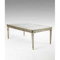 Venetian style mirrored dining room table with silver leaf frame inset with mirrors 20th c 30 12 x 86 x 46 12