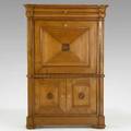 French secretary abbatante oak with paneled doors 19th c 65 x 44 12 x 22