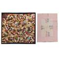 Victorian crazy quilt satin back and border dated 1895 together with a sunbonnet baby crib quilt larger 62 x 62 quilt only