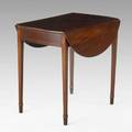 American pembroke dropleaf table mahogany with bellflower inlay ca 17901810 29 x 30 12 x 20 12 closed