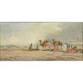 Douglas arthur teed american 18641929 oil on canvas of a orientalist caravan 1927 framed signed and dated 11 x 23